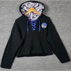 FISLL Golden State Warriors Cropped Hoodie XXL NBA Comic Print Lace Up Rare